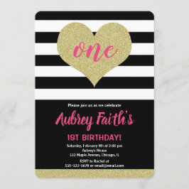 Roze Zwart Goud Hart Valentijnsdag Verjaardag Kaart