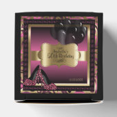 Roze, Zwart & Goud Metallic - 00ste verjaardag Bedankdoosjes (Bovenkant)