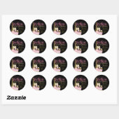Roze Zwart Goud Paris Baby shower Dank u Ronde Sticker (Vel)