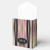 Roze Zwart Goud  Pinstripes Party Bedankdoosjes (Geopend)