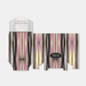 Roze Zwart Goud  Pinstripes Party Bedankdoosjes (Uitgevouwen)