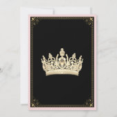 Roze Zwart Goud Sneaker Bal Verjaardagsfeestje Kaart (Achterkant)