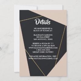 Roze zwart & gouden geometrische behuizing kaart