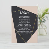 Roze zwart & gouden geometrische behuizing kaart (Staand voorkant)