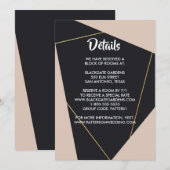 Roze zwart & gouden geometrische behuizing kaart (Voorkant / Achterkant)