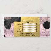 Roze & zwart gouden polka dots chic cadeaubon (Achterkant)