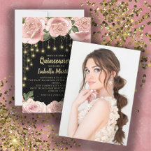 Roze Zwart Gouden Slingerlicht Ster Quinceañera