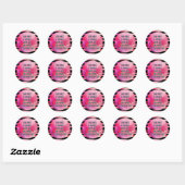 Roze Zwart Grappig Boek Club Groep Ronde Sticker (Vel)