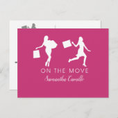 Roze zwart grijs briefkaart (Voorkant / Achterkant)