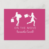 Roze zwart grijs briefkaart (Voorkant)