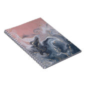 Roze Zwart Grijs Decoratief Waterverf Marmer Notitieboek (Rechterzijde)