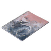 Roze Zwart Grijs Decoratief Waterverf Marmer Notitieboek (Linkerzijde)