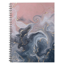 Roze Zwart Grijs Decoratief Waterverf Marmer Notitieboek