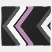 Roze, zwart, grijs en wit Chevron Fleece Deken (Voorkant (Horizontaal))