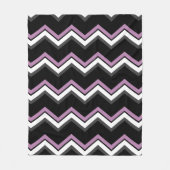 Roze, zwart, grijs en wit Chevron Fleece Deken (Voorkant)
