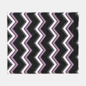 Roze, zwart, grijs en wit Chevron Fleece Deken (Voorkant (Horizontaal))