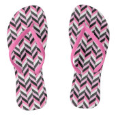 Roze, zwart, grijs en wit geometrisch 2 teenslippers (Voetbed)