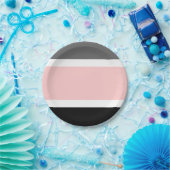 roze zwart grijs papieren bordje (Feest)