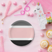 roze zwart grijs papieren bordje (Feest)