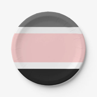 roze zwart grijs papieren bordje