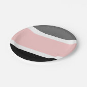 roze zwart grijs papieren bordje (Gekanteld)