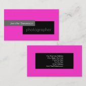 Roze Zwart Grijs Wit Fotografie Visitekaartje (Voorkant / Achterkant)
