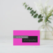 Roze Zwart Grijs Wit Fotografie Visitekaartje (Staand voorkant)
