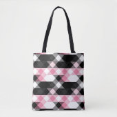 roze zwart grijs wit geometrisch tote bag (Voorkant)