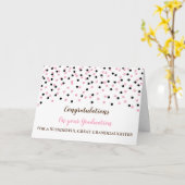 Roze Zwart Grote kleindochter Afstuderen Kaart (Gele Bloem)