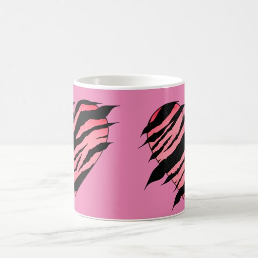 Roze & Zwart Hart Design Classic Mok (Center)