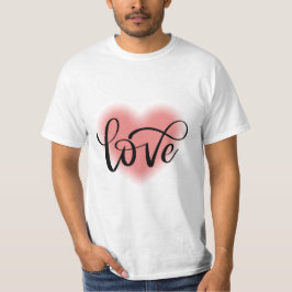 Roze Zwart Hart Liefde Valentijnsdag T-shirt