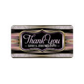  Roze+Zwart Hartelijk dank Stickers Labels (Voorkant)