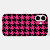 Roze Zwart Houndstooth Schotse ruit  Case-Mate iPhone Case (Achterkant (horizontaal))
