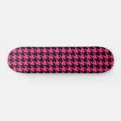 Roze Zwart Houndstooth Schotse ruit  Persoonlijk Skateboard (Horizontaal)