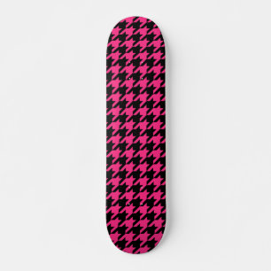 Roze Zwart Houndstooth Schotse ruit Persoonlijk Skateboard