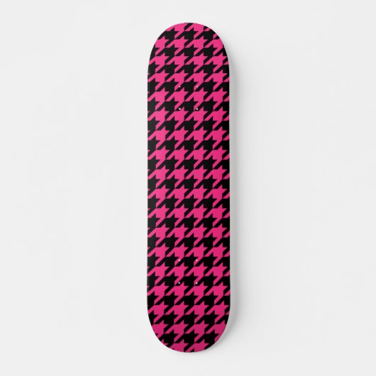 Roze Zwart Houndstooth Schotse ruit  Persoonlijk Skateboard (Voorkant)