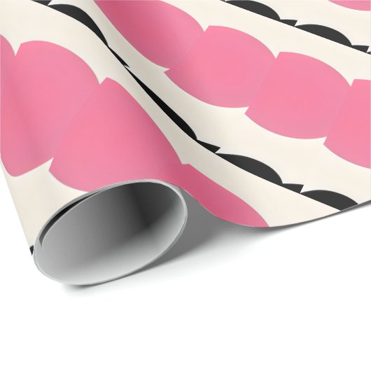 Roze zwart inpakpapier (Rol Hoek)