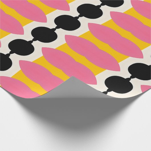 Roze zwart inpakpapier (Hoek)