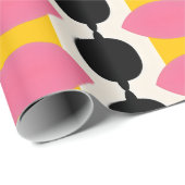 Roze zwart inpakpapier (Rol Hoek)