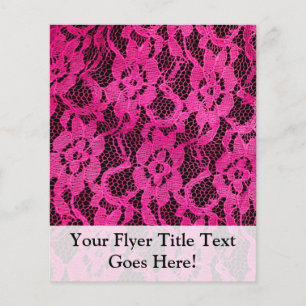 Roze/Zwart Kant-Design Flyer