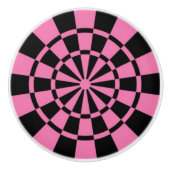 roze, zwart keramische knop (Voorkant)