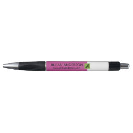 Roze Zwart Kleur Geblokkeerd Monogram Naam Modern Pen