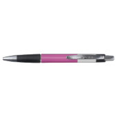 Roze Zwart Kleur Geblokkeerde Monogram Naam Modern Pen (Achterkant)