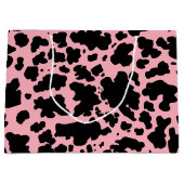 Roze Zwart Koe Skin Rodeo Animal Print Groot Cadeauzakje (Voorkant)