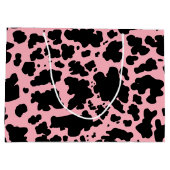 Roze Zwart Koe Skin Rodeo Animal Print Groot Cadeauzakje (Achterkant)