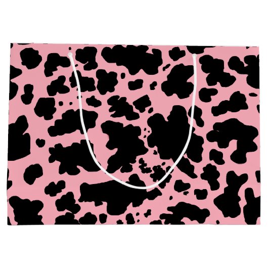 Roze Zwart Koe Skin Rodeo Animal Print Groot Cadeauzakje (Achterkant)