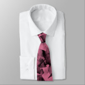 Roze Zwart Kubisme Abstract Patroon Stropdas (Gebonden)