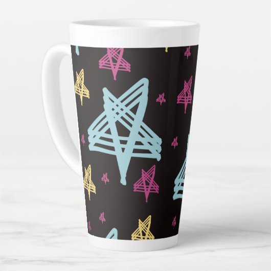 Roze zwart latte mok (Linkerhoek)