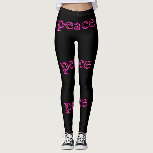 roze zwart leggings (Voorkant)