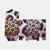 Roze & Zwart Leopard Bont Dierenprint Vlekken Bedankdoosjes (Uitgevouwen)